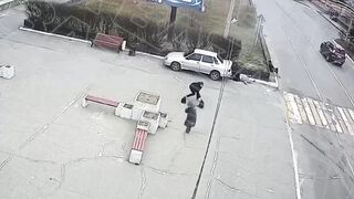 Female Driver Strikes Pedestrians at Crossing in Severobaykalsk, Russia
