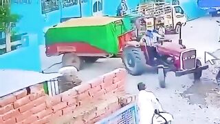 India Tractor Special:Teen Turns Into Instant Road Paste