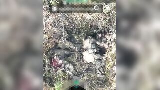 Two dirty katsaps dying from butthurt being droned by single FPV