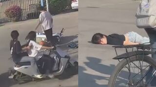 Young Woman Suffers A "Death Rattle" After Falling Off A Moped In China