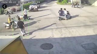 Young Woman Suffers A "Death Rattle" After Falling Off A Moped In China