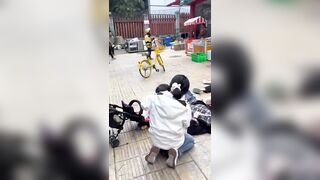 Jumper Landed On Pedestrian Who Was Walking With His Family