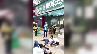 Jumper Landed On Pedestrian Who Was Walking With His Family
