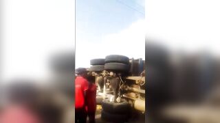 Woman Crushed By Container In Nigeria And Ejected Heart Still Beating  (More Angles)