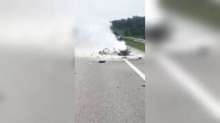 Motorcyclist Burned Alive After Collision With A Truck In Malaysia