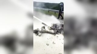 Motorcyclist Burned Alive After Collision With A Truck In Malaysia