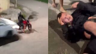 Motorcycle Thief Run Over By Off Duty Cop, Beaten By Locals In Brazil