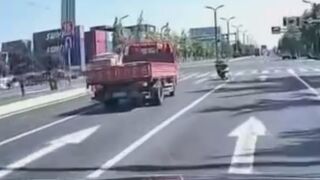 Speeding Truck Kills Wreckless Rider In China