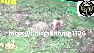African mercenary from ruzzian side walks naked and begs for mercy "Help me!"