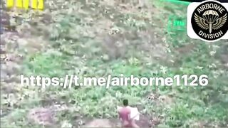 African mercenary from ruzzian side walks naked and begs for mercy "Help me!"