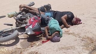 Two guys shot dead on their motocycle