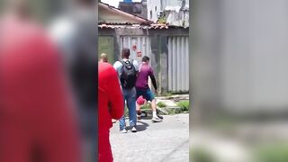 Thief Leaving Property Meets Angry Locals