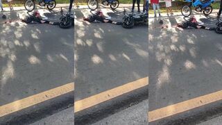 Folded by the pavement