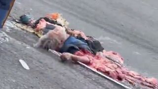 Peruvian Man Turned Into Road Pizza...