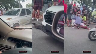 he went for the cocks but caught the grill