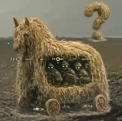 LoL "Orcs camouflage quad bikes under a haystack"
