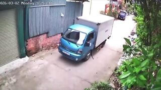 Old Man Gets Crushed By Reversing truck
