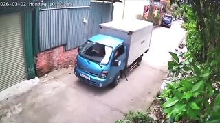 Old Man Gets Crushed By Reversing truck
