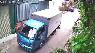 Old Man Gets Crushed By Reversing truck