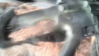 A car with soldiers hit a mine