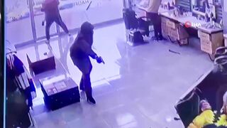 Chaos in Turkish Barbershop: Armed Masked Man Shoots Wildly at Everyone Present