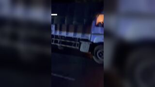 Truck Driver Burning Alive Inside Cab After Vehicle Malfunction Fire