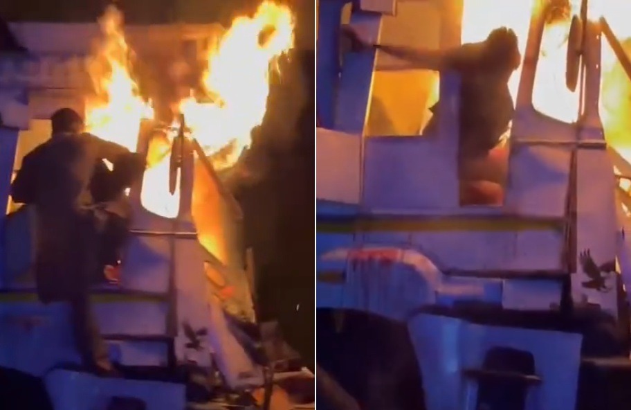 Truck Driver Burning Alive Inside Cab After Vehicle Malfunction Fire