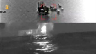 Ukrainian naval forces attacked a Russian oil drilling platform with sea drones