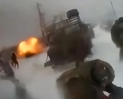 The camera recorded the arrival of a UA drone targeting a group of RU fascists