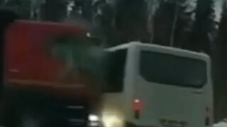 In the Moscow region, a truck struck a minibus packed with people