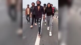 In India, a group of TikTokers decided to post TikTok on the highway