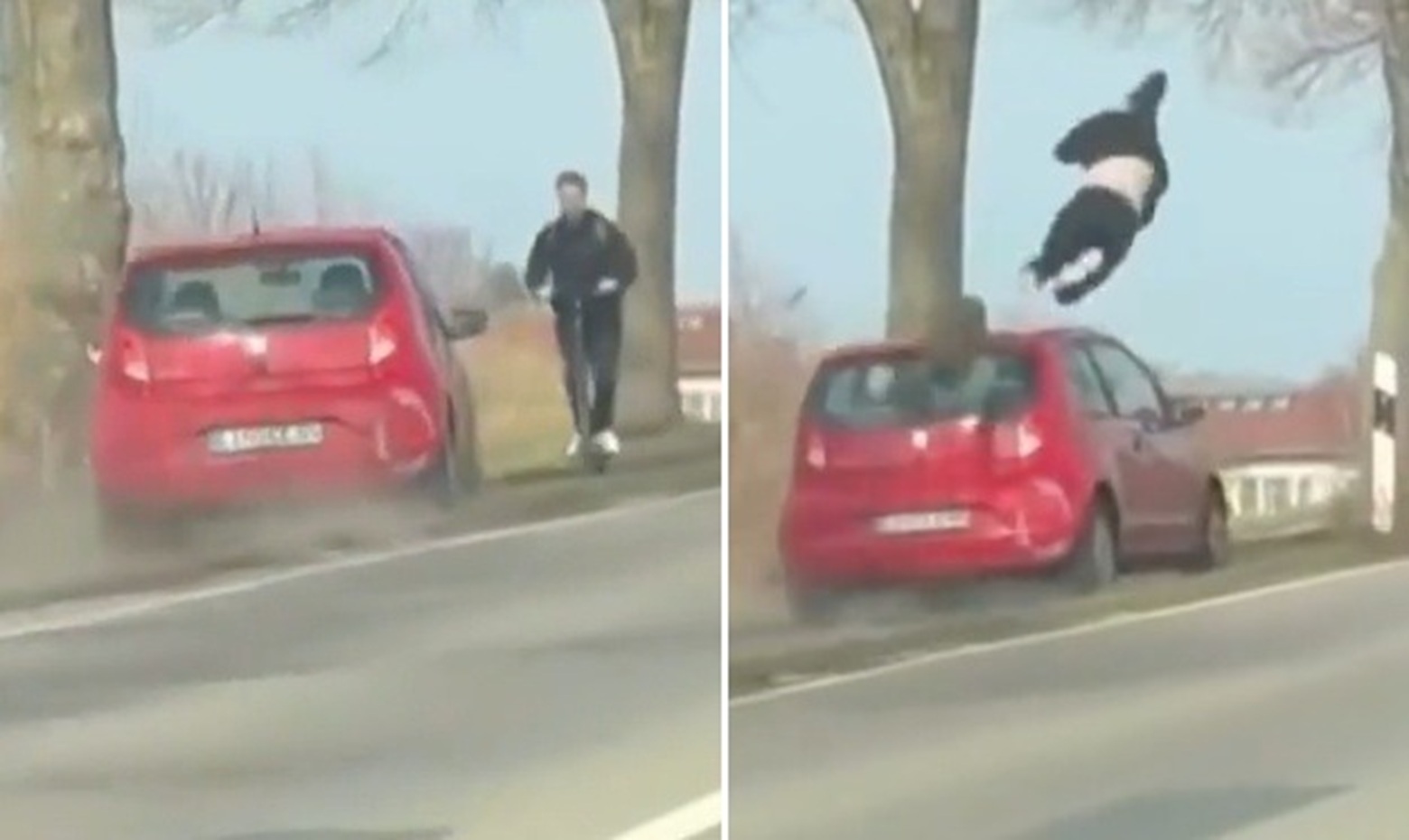 Erratic Driver Veers Off Road, Seriously Injures Young Man on E-Scooter on Sidewalk