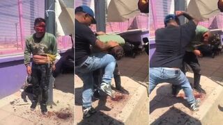 Thief Lynched by Angry Market Sellers: Tied Up and Beaten Beyond Recognition