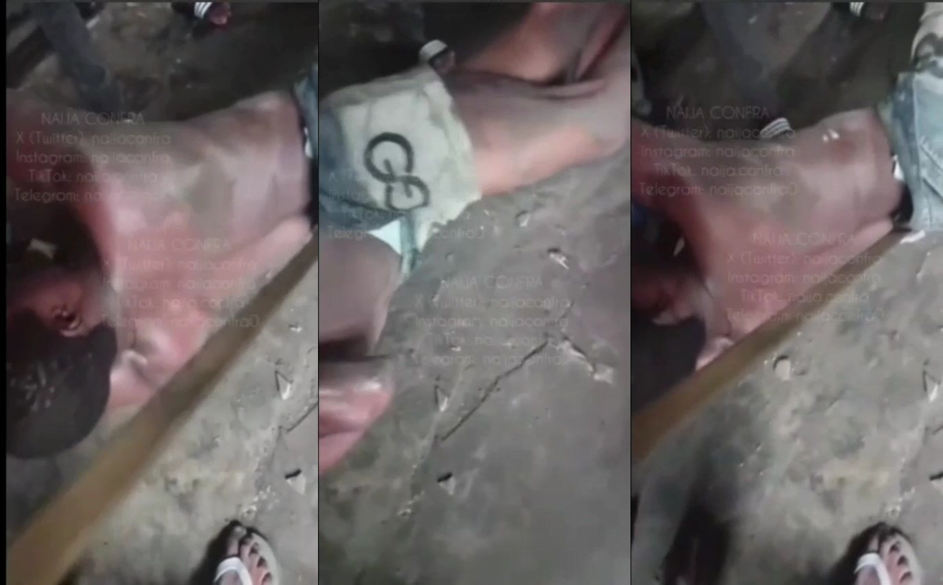 Thief captured and punished hard by angry crowds