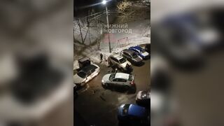 In Nizhny Novgorod, a drunk woman beat and ran over her husband with her car