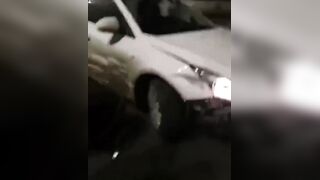 In Nizhny Novgorod, a drunk woman beat and ran over her husband with her car