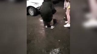 In Nizhny Novgorod, a drunk woman beat and ran over her husband with her car