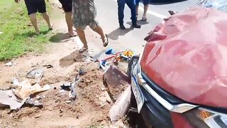 Car at Mach Fuck Obliterates Cyclist, Head Explodes Like Watermelon