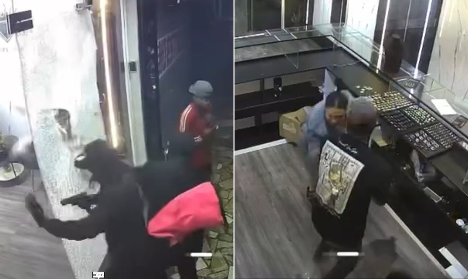 Masked Gunmen Unleash Chaos: Intense Shootout and Armed Robbery at Jewelry Store