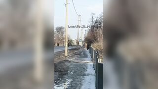 RU unmanned aircraft Molniya-2 crashed into a convoy of enemy vehicles