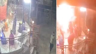Masked Attacker Throws Explosive Device into Temple During Prayer, Injuring Devotees