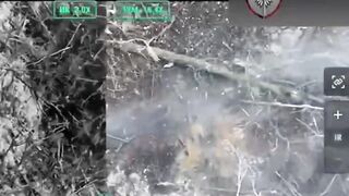 Longer version of the russian without pants getting hit by an FPV in the butt.