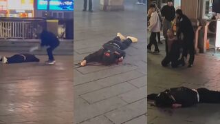 Man Hacked To Death With A Butcher Knife Outside A Mall In China