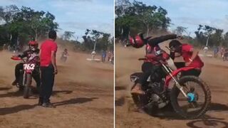 Spectator Brutally Smashed by Out-of-Control Motorcycle at Full Speed