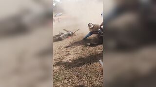 Spectator Brutally Smashed by Out-of-Control Motorcycle at Full Speed