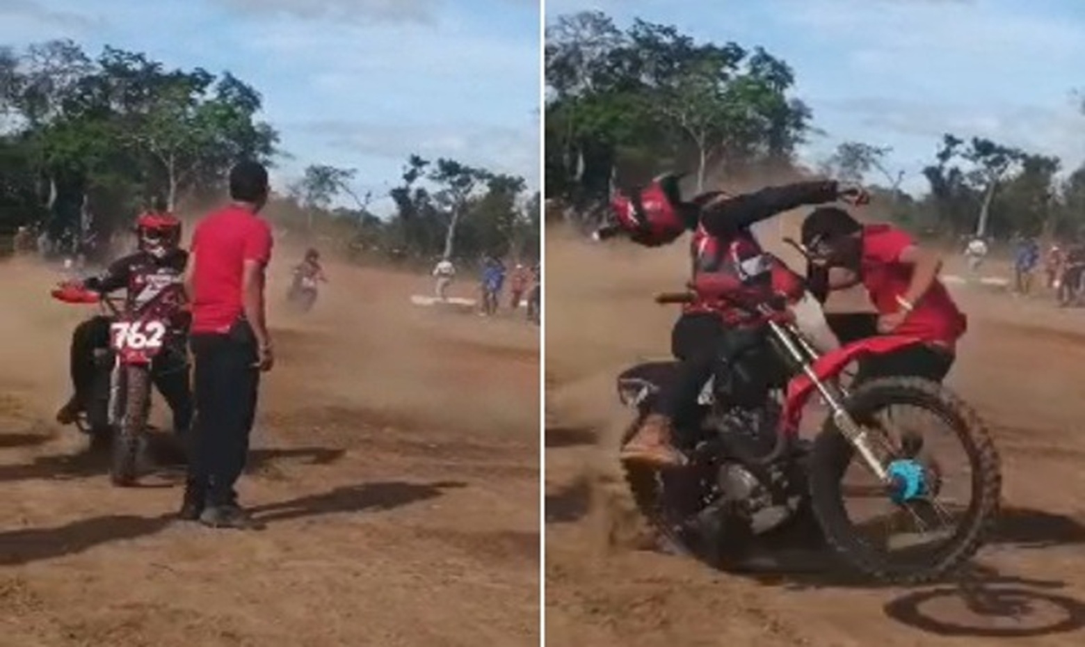 Spectator Brutally Smashed by Out-of-Control Motorcycle at Full Speed