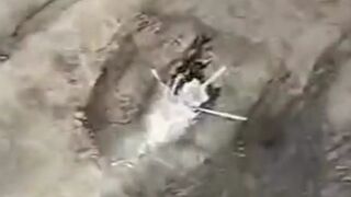 Ukrainian MI-8 combat helicopter destroyed.