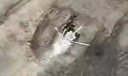 Ukrainian MI-8 combat helicopter destroyed.