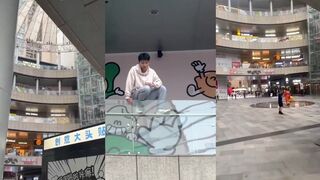 A young man chose to jump off a building but the floor was not high enough