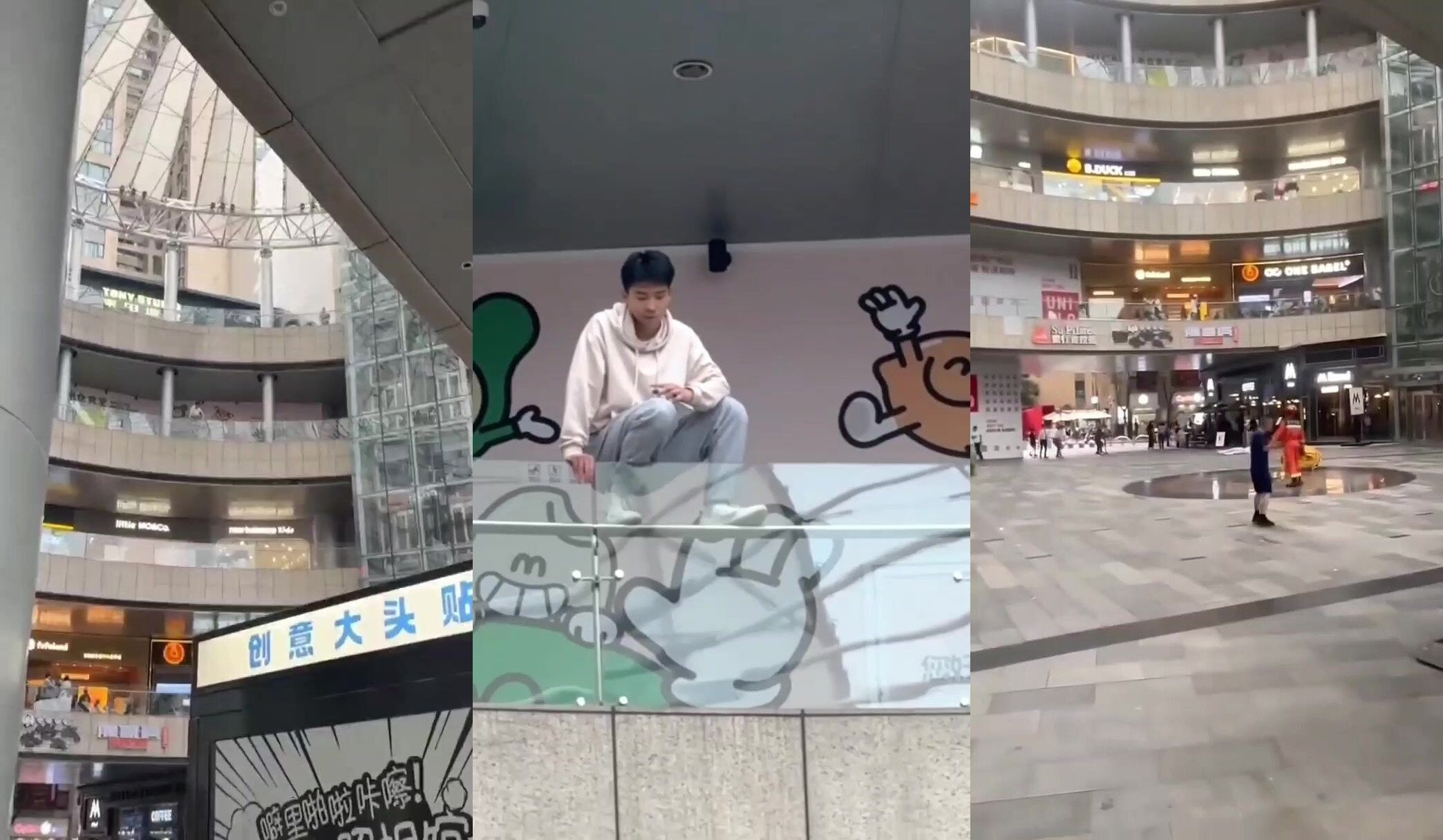 A young man chose to jump off a building but the floor was not high enough
